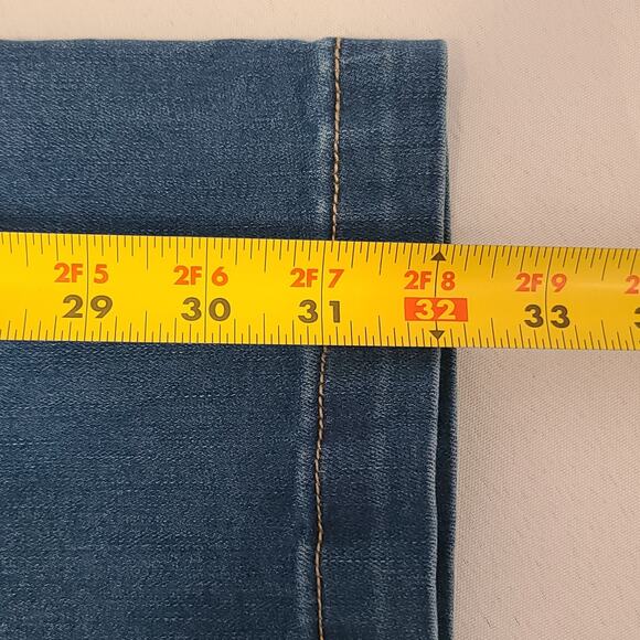 Womens American Eagle Super High-Rise Flare Button Fly Jeans Size 12 Blue - Picture 12 of 16